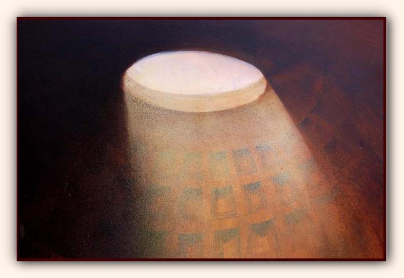 Pantheon I; acryl op paneel, formaat ca. 55 x 75 cm